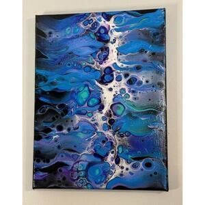 "Mystic Currents" Abstract Original Acrylic Painting 9" X 12" on Canvas